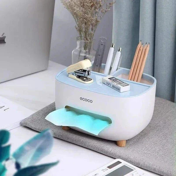 Multifunctional Tissue Box (With Remote Mobile Glasses And Pen Holder)