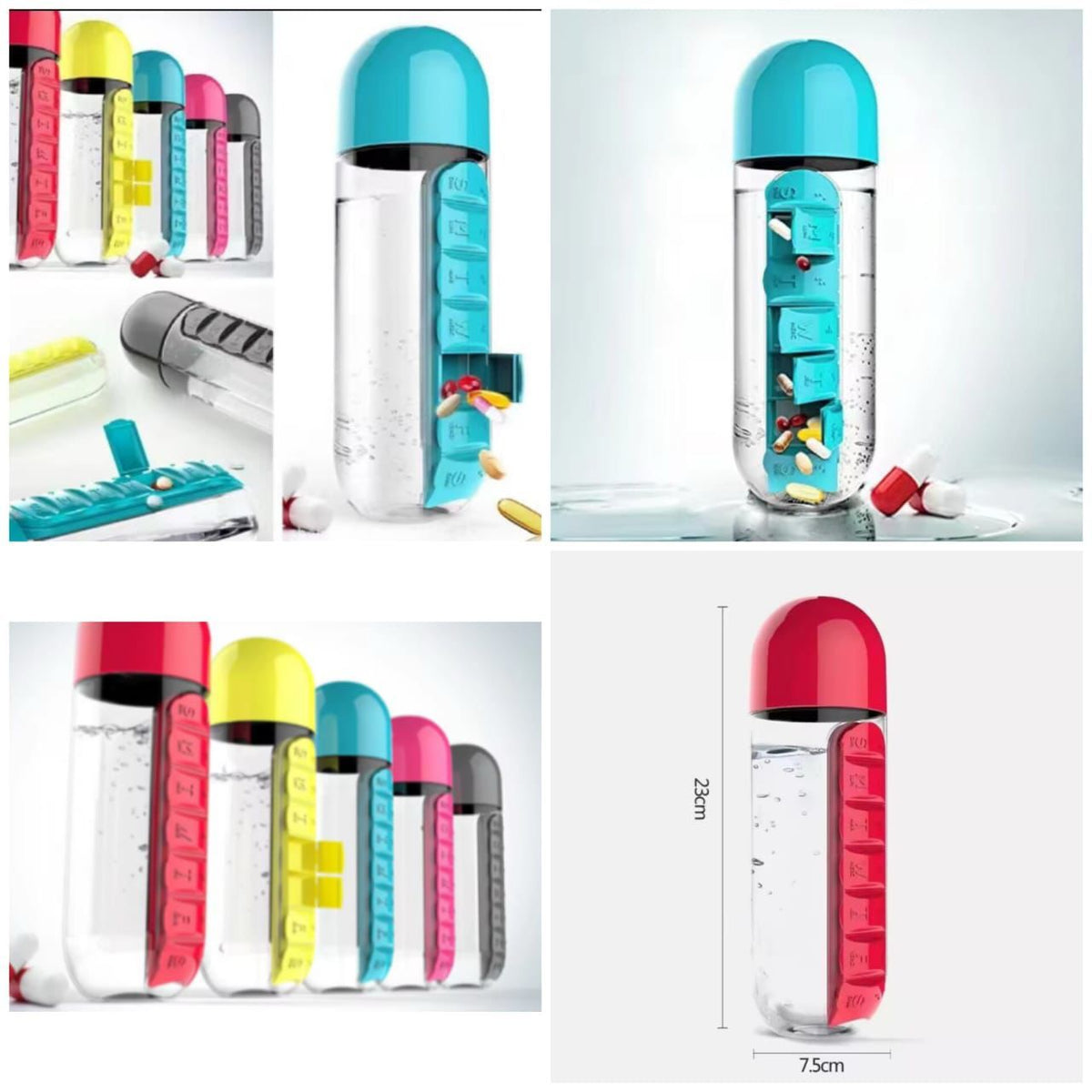 Pill Organizer Water Bottle