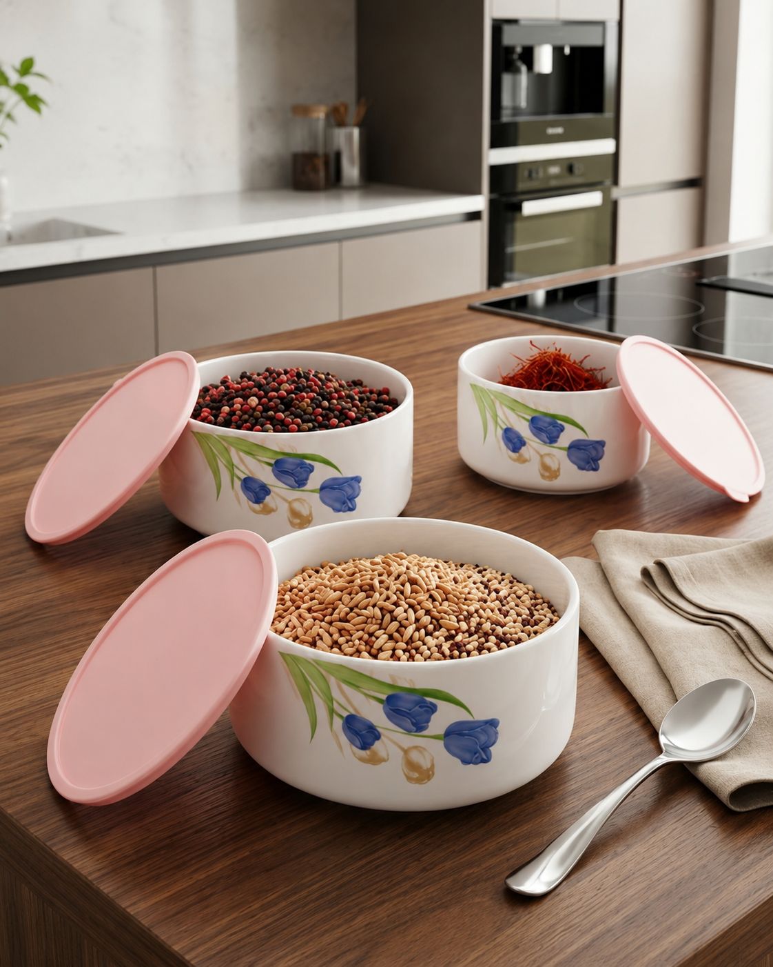 3 pcs Air Tight Ceramic Bowl Set