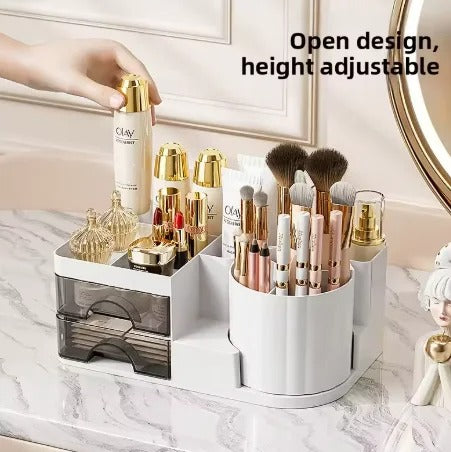 Desktop Cosmetic Organizer With Brush Holder