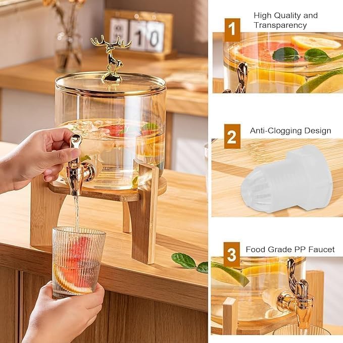 Glass Juice 2.6litre Golden Dispense