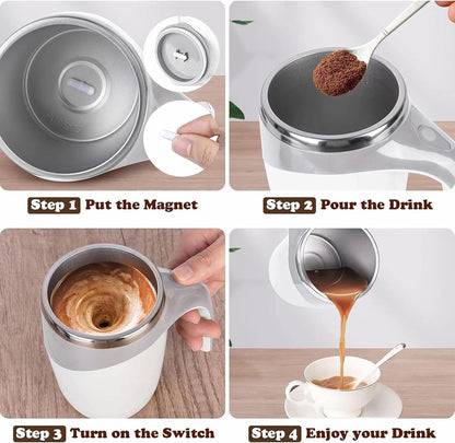 Automatic magnetic rotation electric coffee and milk mixing cup
