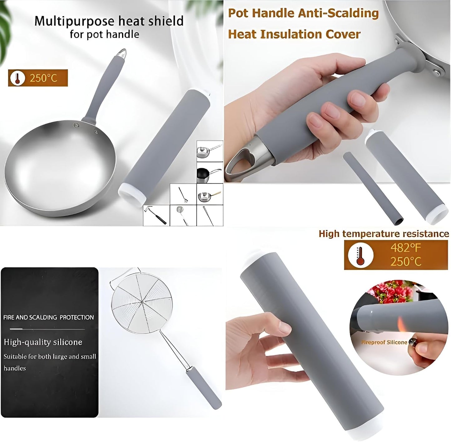 Silicone pot handle cover heat insulation & anti-scalding