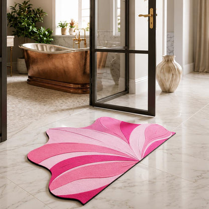Pink Blossom Absorbent Floor Rug, Lotus Bloom Bath Mat