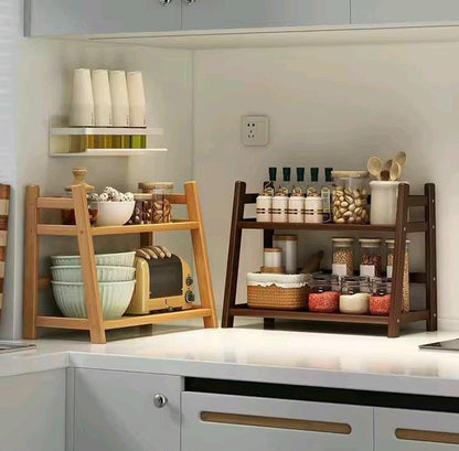 BAMBOO WOODEN KITCHEN SPICES RACK