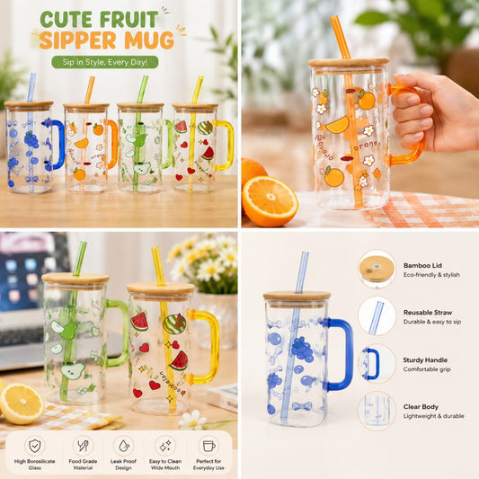 Fruit Design cute glass Sipper