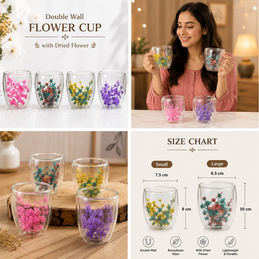 Double Layer Flower Glass