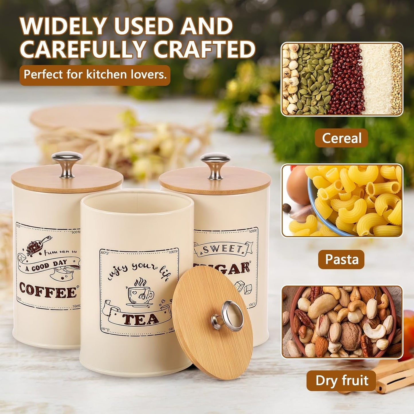 Stylish coffee tea cup jars