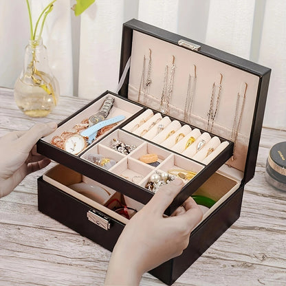 Double-Layer Jewelry Storage Box -(RANDOM COLOURS)