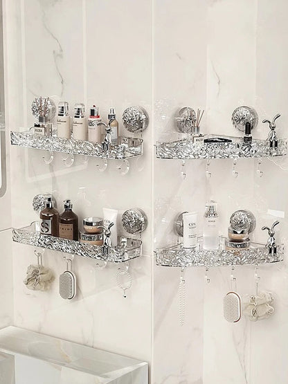 Acrylic Wall-Mounted Suction Shelf