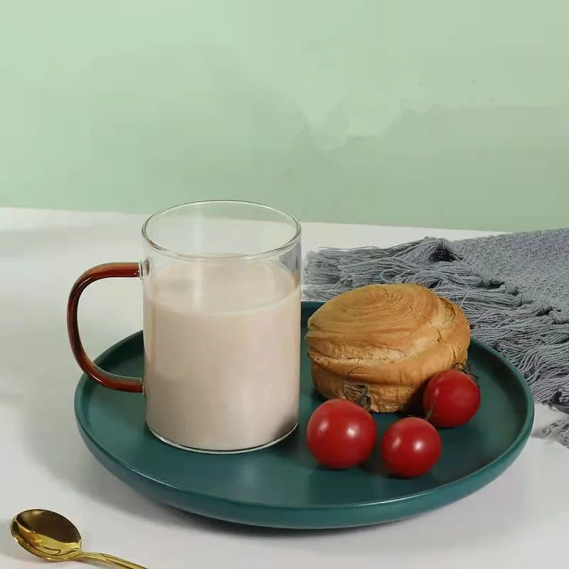6 Pcs Colour Handle Cups 350ml With Box
