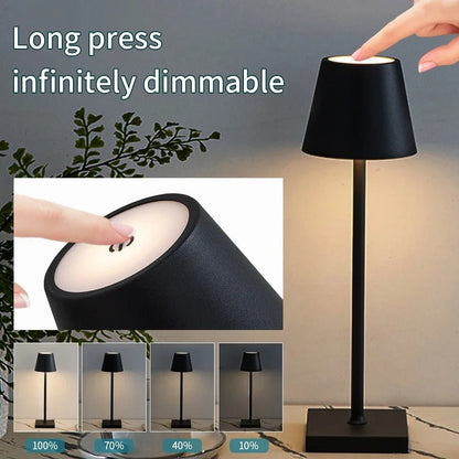 Luxury Metal Rechargeable Tap Lamp
