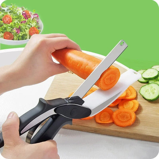 2 In 1 Multi-Function Stainless Steel Kitchen Scissors Cutter