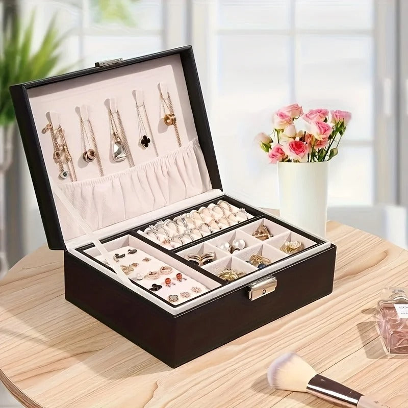 Double-Layer Jewelry Storage Box -(RANDOM COLOURS)