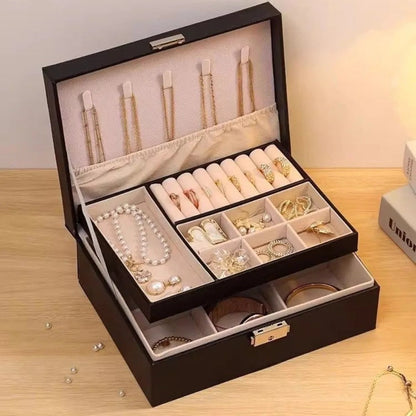 Double-Layer Jewelry Storage Box -(RANDOM COLOURS)