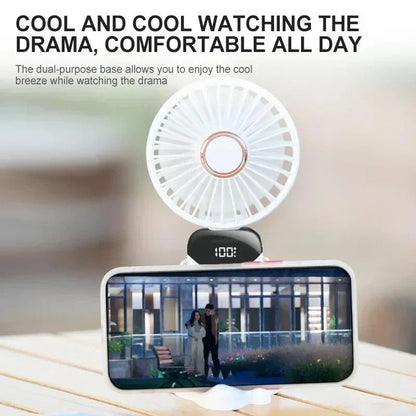 Foldable Portable Desk Outdoor Neck Hanging 5 Speed Fan