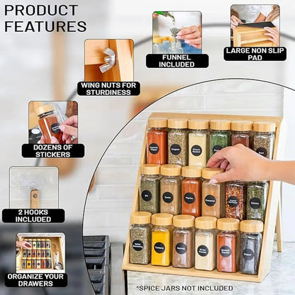 Wood Spice Rack Foldable
