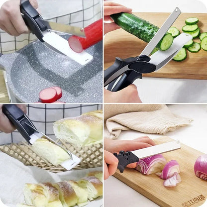 2 In 1 Multi-Function Stainless Steel Kitchen Scissors Cutter