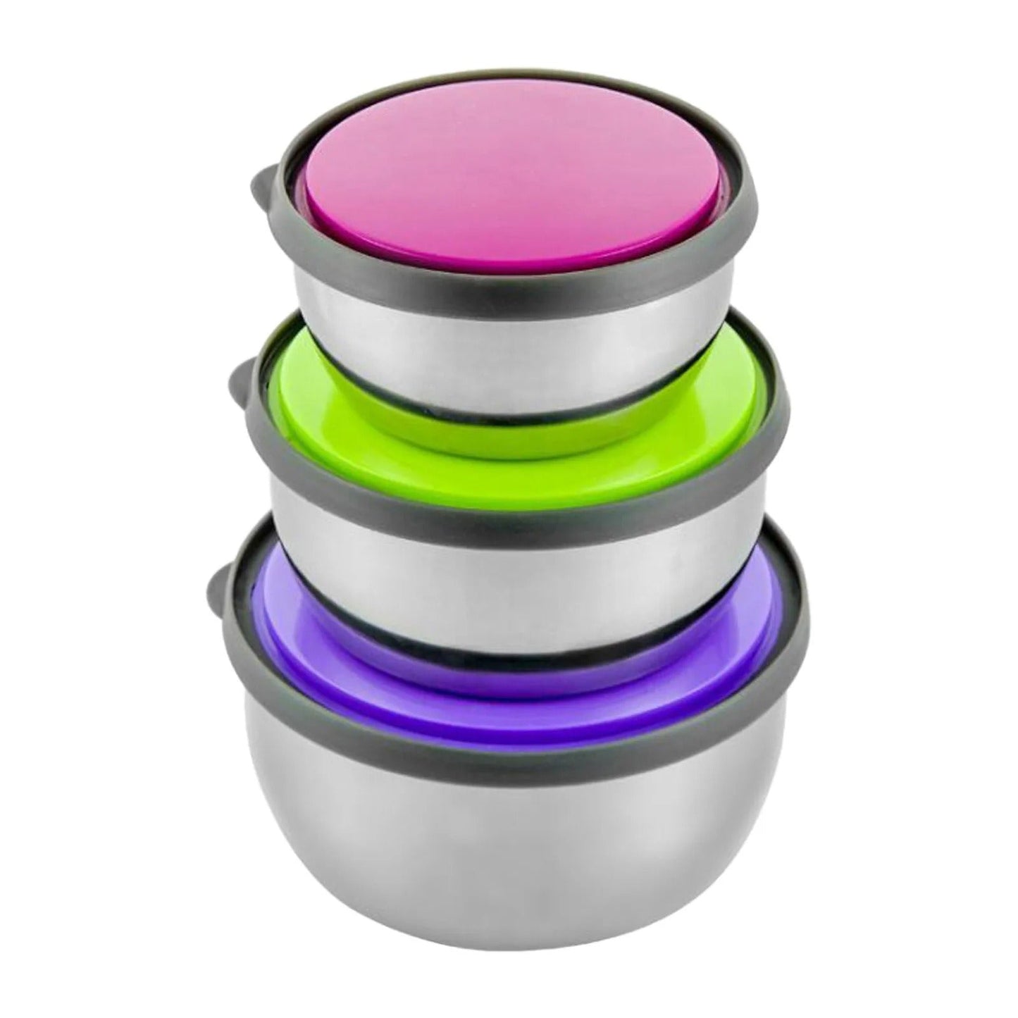Stainless Steel Colorful 3pcs Bowl Set