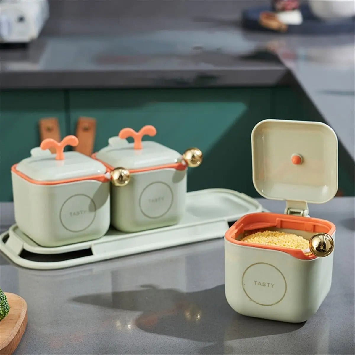 Kitchen Spice Organizer Set With Compartments