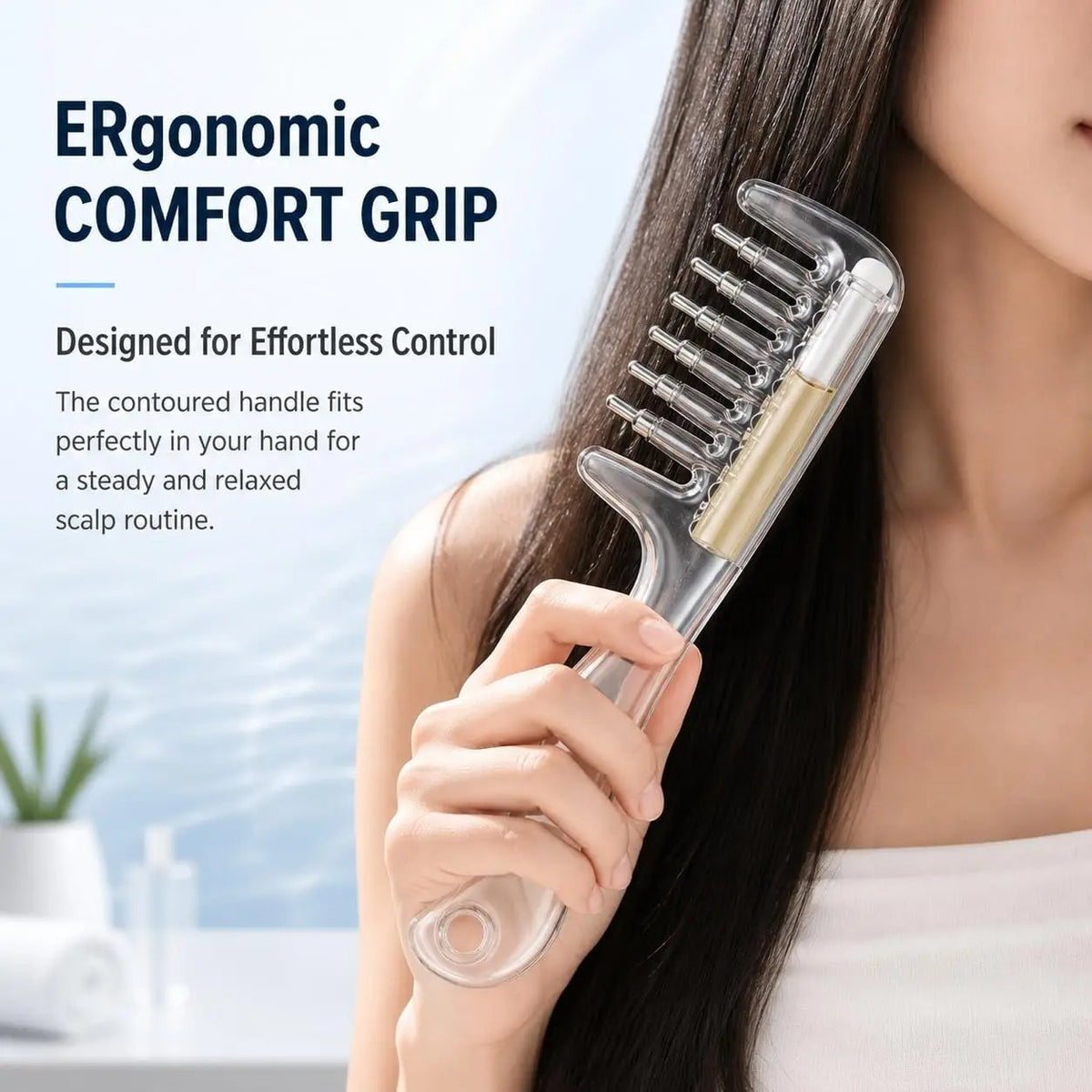 Transparent Hair Scalp Applicator Comb