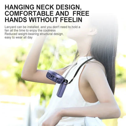 Foldable Portable Desk Outdoor Neck Hanging 5 Speed Fan