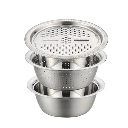 3in1 Stainless Steel Colander With Grater
