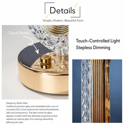 Oval Rechargeable Crystal Touch Lamp