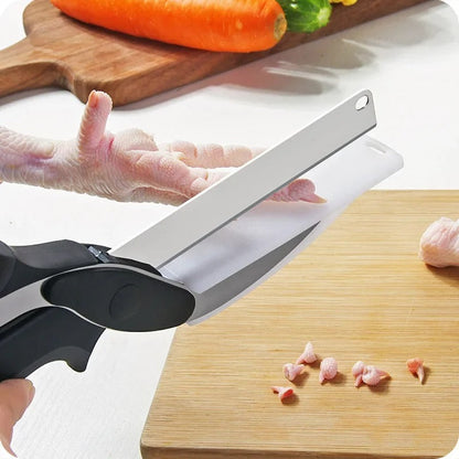 2 In 1 Multi-Function Stainless Steel Kitchen Scissors Cutter