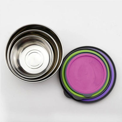 Stainless Steel Colorful 3pcs Bowl Set